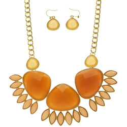 Mi Amore Necklace-Earring-Set Orange/Peach