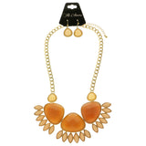 Mi Amore Necklace-Earring-Set Orange/Peach