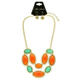 Mi Amore Necklace-Earring-Set Orange/Green