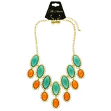 Mi Amore Necklace-Earring-Set Green/Orange