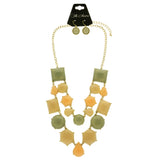 Mi Amore Necklace-Earring-Set Peach/Green