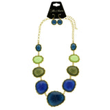 Mi Amore Necklace-Earring-Set Blue/Green