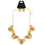 Mi Amore Necklace-Earring-Set Orange/Gray