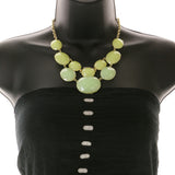 Mi Amore Necklace-Earring-Set Green/Gold-Tone