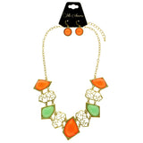 Mi Amore Necklace-Earring-Set Orange/Green