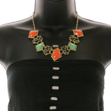 Mi Amore Necklace-Earring-Set Orange/Green