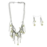 Mi Amore Adjustable Necklace-Earring-Set Multicolor/Silver-Tone