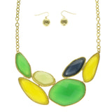 Mi Amore Necklace-Earring-Set Multicolor/Gold-Tone