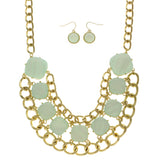 Mi Amore Necklace-Earring-Set Gold-Tone/Blue