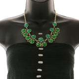 Mi Amore Necklace-Earring-Set Green/Gold-Tone