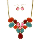 Mi Amore Necklace-Earring-Set Multicolor/Gold-Tone