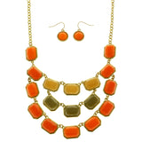 Mi Amore Necklace-Earring-Set Multicolor/Gold-Tone