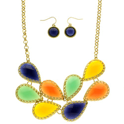 Mi Amore Necklace-Earring-Set Multicolor/Gold-Tone