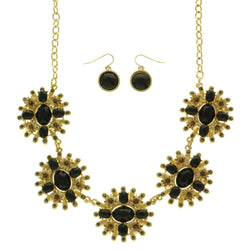 Mi Amore Necklace-Earring-Set Gold-Tone/Black