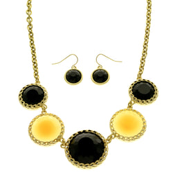 Mi Amore Necklace-Earring-Set Black/Gold-Tone