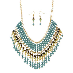 Mi Amore Necklace-Earring-Set Multicolor/Gold-Tone