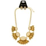 Mi Amore Necklace-Earring-Set Gold-Tone/Tan