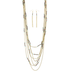 Mi Amore Necklace-Earring-Set Multicolor/Gold-Tone