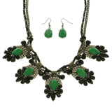 Mi Amore Necklace-Earring-Set Black/Green