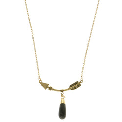 Mi Amore Arrow Pendant-Necklace Black/Gold-Tone