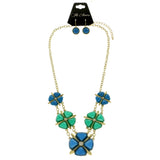 Mi Amore Necklace-Earring-Set Blue/Green