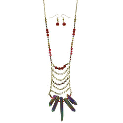 Mi Amore Necklace-Earring-Set Multicolor/Gold-Tone