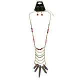 Mi Amore Necklace-Earring-Set Multicolor/Gold-Tone