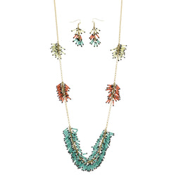 Mi Amore Necklace-Earring-Set Multicolor/Gold-Tone