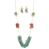 Mi Amore Necklace-Earring-Set Multicolor/Gold-Tone