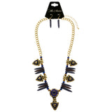 Mi Amore Necklace-Earring-Set Blue/Gold-Tone