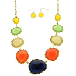 Mi Amore Necklace-Earring-Set Multicolor/Gold-Tone