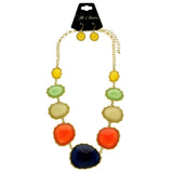 Mi Amore Necklace-Earring-Set Multicolor/Gold-Tone