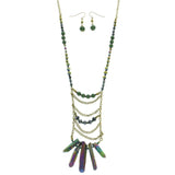 Mi Amore Necklace-Earring-Set Multicolor/Gold-Tone