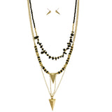 Mi Amore Necklace-Earring-Set Gold-Tone/Black