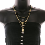 Mi Amore Necklace-Earring-Set Gold-Tone/Black