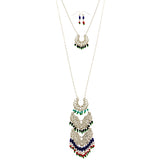 Mi Amore Necklace-Earring-Set Multicolor/Silver-Tone