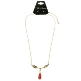 Mi Amore Arrow Fashion-Necklace Red/Gold-Tone