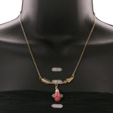 Mi Amore Arrow Fashion-Necklace Red/Gold-Tone