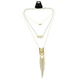 Mi Amore Tassel Layered-Necklace Gold-Tone/Green