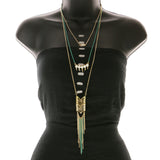 Mi Amore Tassel Layered-Necklace Gold-Tone/Green