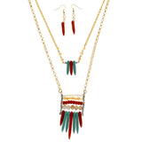 Mi Amore Necklace-Earring-Set Multicolor/Gold-Tone