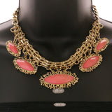 Mi Amore Fashion-Necklace Pink/Gold-Tone
