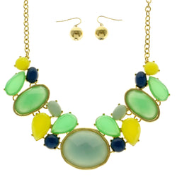 Mi Amore Necklace-Earring-Set Multicolor/Gold-Tone