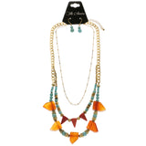 Mi Amore Necklace-Earring-Set Multicolor/Gold-Tone