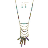 Mi Amore Necklace-Earring-Set Multicolor/Gold-Tone