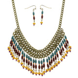 Mi Amore Necklace-Earring-Set Multicolor/Gold-Tone