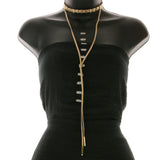 Mi Amore Choker-Necklace Tan/Gold-Tone