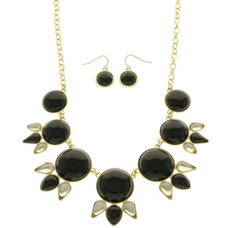 Mi Amore Necklace-Earring-Set Black/Gold-Tone