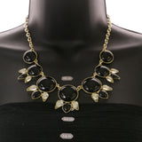 Mi Amore Necklace-Earring-Set Black/Gold-Tone