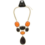 Mi Amore Necklace-Earring-Set Brown/Orange